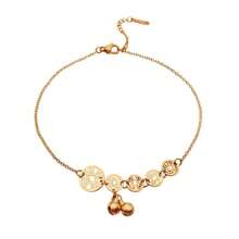 钛钢复古中国硬币脚链女款，轻巧奢华小众设计2025新中国风元素