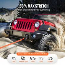 7/8" X 30', 7/8" X 20',1" X 20',1" X 30' Kinetic Energy Recovery Tow Rope 30580 Lbs Or 38000 Lbs, Heavy Duty Off-Road Tow Rope With 2 Soft Shackles (41750 Lbs) Extra Heavy Duty 30% Elastic Energy Tow Rope For Jeeps Trucks ATV Tractors - 7/8" X 20', 30580 Lbs - View 4