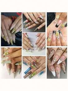 64Pcs Gold Nail Charms Set With Gold Nail Gems, Gold Rose, Hearts, Gold Cross Nail Charms And Virgin Mary Nail Charms - Y2K 3D Chrome Nail Charma Decorations Nail Supplies Nails - Gold - View 4