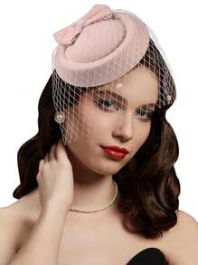 1 Pc Fascinators Hats 20s 50s Hat Pillbox Hat Tea Party Headwear With Veil For Girls And Women