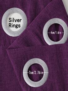 1pc Linen Coated Light Blocking, Noise Reducing Curtain, Decorative Curtain For Bedroom, Living Room, Home Decoration, All Season Use - Purple - View 5