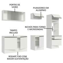 Madesa Topazio Modular Complete Integral Kitchen 240cm White Color - White - View 4