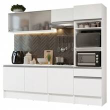 Madesa Topazio Modular Complete Integral Kitchen 240cm White Color - White - View 2