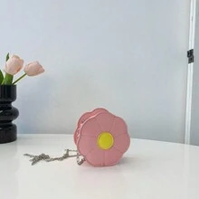 Modna swobodna PU dziewczęca śliczna kwiatowa torba na ramię typu crossbody, mała mała kopertówka portfel