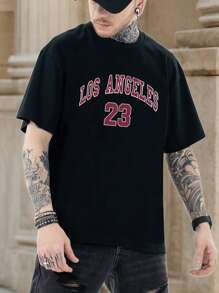 Grunge Punk Men's Retro Street Graphic Printed Loose Fit Short Sleeve T-Shirt, Summer High Street Vintage
