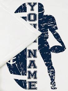 1 件定制足球印花法兰绒毛毯 - 个性化、柔软、温暖，适用于沙发、床、旅行、露营、客厅、办公室 - 可机洗，四季舒适 - 款式一 - 查看 8