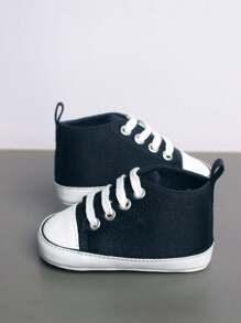 1 par de zapatos deportivos transpirables de suela blanda y de moda para bebés y niños pequeños, unisex - Azul Marino - Ver 9