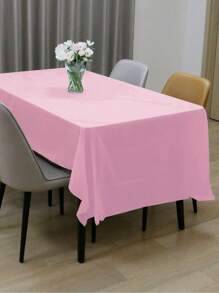 2pcs/Set Disposable Plastic Tablecloth Set, Rectangular Solid Color, Suitable For Wedding, Bridal Shower, Birthday, Buffet Party, Elegant Table Decoration, Holiday Party Supplies, Fits Various Event Themes