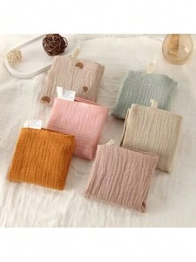 Baby Bibs 4 Layers Gauze Soft Facial Wash Cloth Small Square Handkerchief, Newborn Nursing