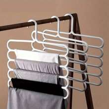 5pcs Pants Rack 5-Layer Plastic Pants Hangers, Non-Slip Space Saving Closet Organizer For Trousers And Scarves, Wardrobe Clothes Storage Rack Multifunctional Household Saving Space Multi Layer Trousers Hanger Pants Closet Color Clothes Peg 5 Layers Clothes Hangers Non-Slip Pant Storage Rack Cloth Rack With Multiple Functions For Hanging And Storage - Many - View 10