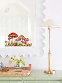 1 件现代卡通蘑菇和花卉墙贴，防水 PVC 贴纸，色彩鲜艳可爱的卡通墙贴，适用于家居装饰、客厅装饰、儿童卧室装饰、门廊装饰、墙壁装饰贴花 - 彩色 - 查看 9