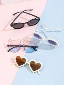 4PCS/1pc Fashionable Cute Glasses For Baby & Kids, Back To School Gift Stylish Retro Kids Glasses Square Frame Eyeglasses - Fashionable Vintage Design - Multicolor - View 3