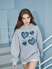 Women's Cowboy Love Print Sweatshirt - 灰色 - 查看 4