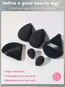 4pcs Makeup Sponges + 2pcs Makeup Powder Puffs, Soft Powder Puff, Dual-Use Powder Puff, Multi-Function Makeup Applicators, Suitable For Powder, Foundation, And Concealer, Fits All Skin Types, Beauty Care Products