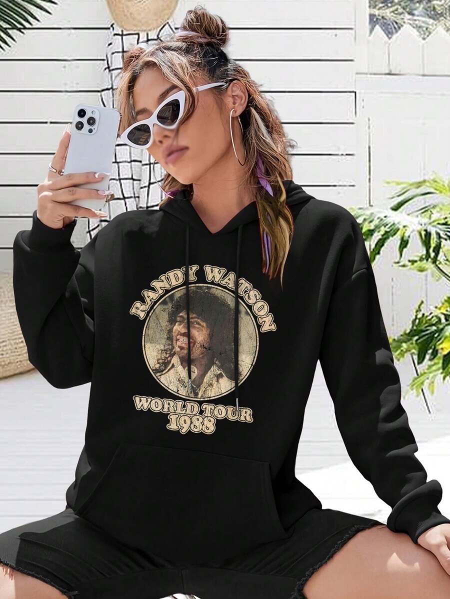 Vintage Randy Watson Tour Big Size Women Hoodie ( Chappelle Show Charlie Murphy Eddie Murphy Prince Akeem Comedy Comedian Funny Humor) - Women's Jacket - màu đen - Xem 1