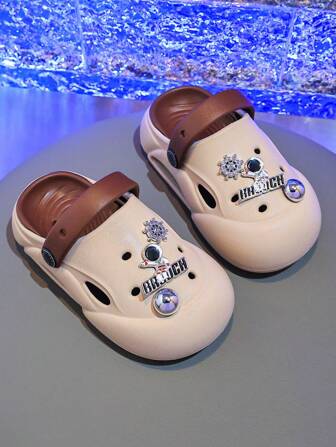 幼儿/婴儿时尚 EVA 宇航员设计透气防滑沙滩凉鞋/花园木屐，一脚蹬休闲户外鞋，夏季