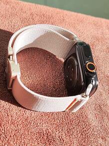 Pulseira de Apple Watch Laranja Vibrante: Toque Suave, Leve, Respirável Para Estilo e Conforto o Dia Todo - Luz das estrelas - Visão 5