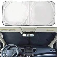 2 perillas plateadas para parasol de coche, plegable, cortina parasol para parabrisas delantero de auto, para uso en verano