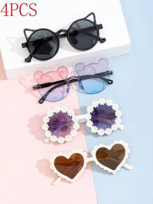 4PCS/1pc Fashionable Cute Glasses For Baby & Kids, Back To School Gift Stylish Retro Kids Glasses Square Frame Eyeglasses - Fashionable Vintage Design - Multicolor - View 8