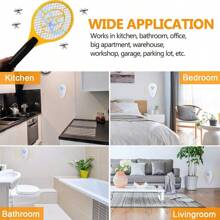 1 pieza Raqueta Eléctrica Mata Mosquitos Y Moscas Recargable Con Luz Led - Tipo de Enchufe A USA (110-127V) - Ver 7