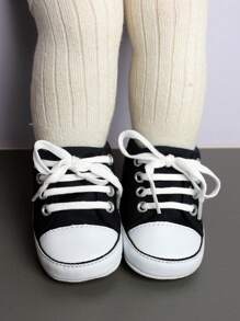 1 par de zapatos deportivos transpirables de suela blanda y de moda para bebés y niños pequeños, unisex - Azul Marino - Ver 3