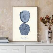 1 件复古海洋生物插图帆布海报水生生物印刷墙画适用于儿童房海军蓝海滩卧室家居装饰无框架 - 彩色 - 查看 7