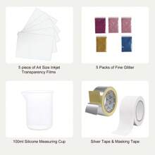 Screen Printing Kit, 2&3 PCS Aluminum Silk Screen Printing Frames, 5&2 Glitters And Screen Printing Squeegees And Transparency Films, 6x10/8x12/10x14inch & 8x10/10x14in 110 Count Mesh,  For DIY T-Shirts Printing - 3 chiếc - Xem 5