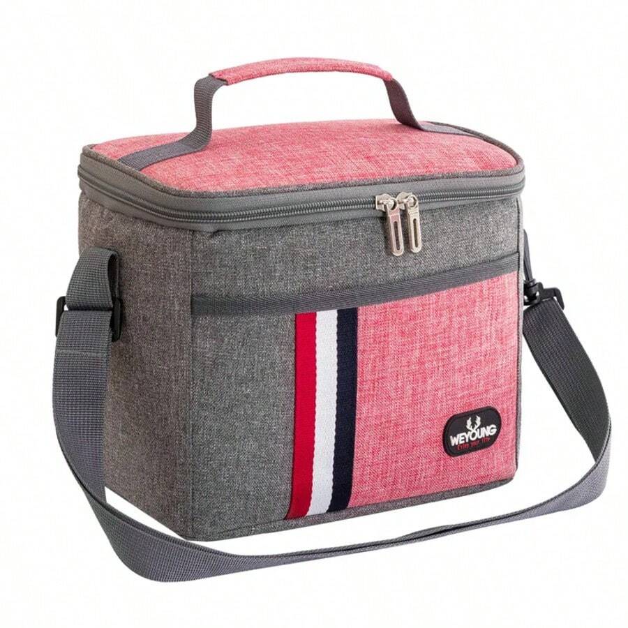 8L Insulated Lunch Bag Cooler Bag Thermal Bag Portable Lunch Box Ice Pack Tote Food Picnic Bags Lunch Bags For Work Storage Bag - Pink - View 1