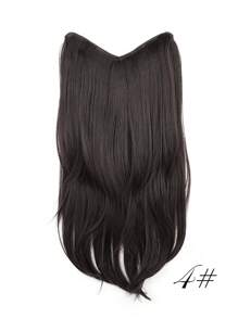 合成长直发接发 22 英寸夹式接发 V 形耐热假发 女士女孩天然接发 圣诞节热卖 - 彩色 - 查看 16