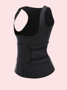 女士束腰塑身背心，塑身衣，收腹，纤腰，支撑姿势，运动健身紧身衣 - 黑色 - 查看 4