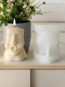 1pc Nordic Abstract Candle Mold DIY Creative Handmade Soap, Aroma Stone Silicone Mold