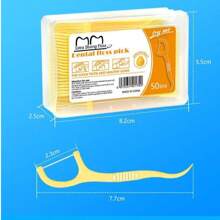 50pcs Assorted Fruit Flavored Dental Floss Sticks, Super Fine Tooth Cleaning Disposable Use Toothpicks, Multiple Colors & Flavors Available