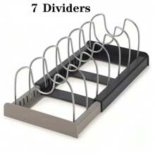 Küchenschrank Organizer für Töpfe und Pfannen, erweiterbares Edelstahlregal, Schneidebrett Trockenregal, Kochgeschirr Regal, erweiterbarer Topf und Pfanne Organizer Regal für den Schrank, Halter für Pfannen- und Topfdeckel mit 6 verstellbaren Unterteilungen für Küchen Organisation