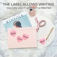 Sanrio Label Pink Heart Sticker 2.54cm Heart Code Shape Paper Label Valentine's Day Wedding Anniversary Invitation Letter Envelope Cute Stickers Water Bottle Packaging - Multicolor - View 5