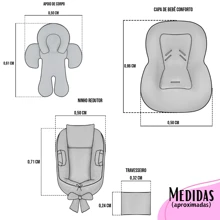 7-Piece Kit – Nest Reducer, Pillow, Baby Comfort Cover, Hood, Belt Protectors And Support - 查看 2