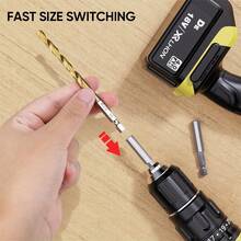 50件套钛涂层高速钢钻头组，六角柄，碳钢材质，适用于家庭和户外作业、装饰用途 - 彩色 - 查看 5