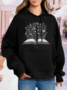 Botanical Book Art Elegant Floral Arrangements For Book Nature Lovers (Big Size Women Hoodie Hoodies)