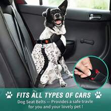 1 pieza Cinturón de seguridad retráctil para perros, correa de seguridad para mascotas de nailon ajustable para automóvil, cinturón de seguridad para vehículos de perros de alta resistencia y elástico