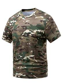 Summer New Camo Print Loose Casual Versatile Short Sleeve T-Shirt For Men