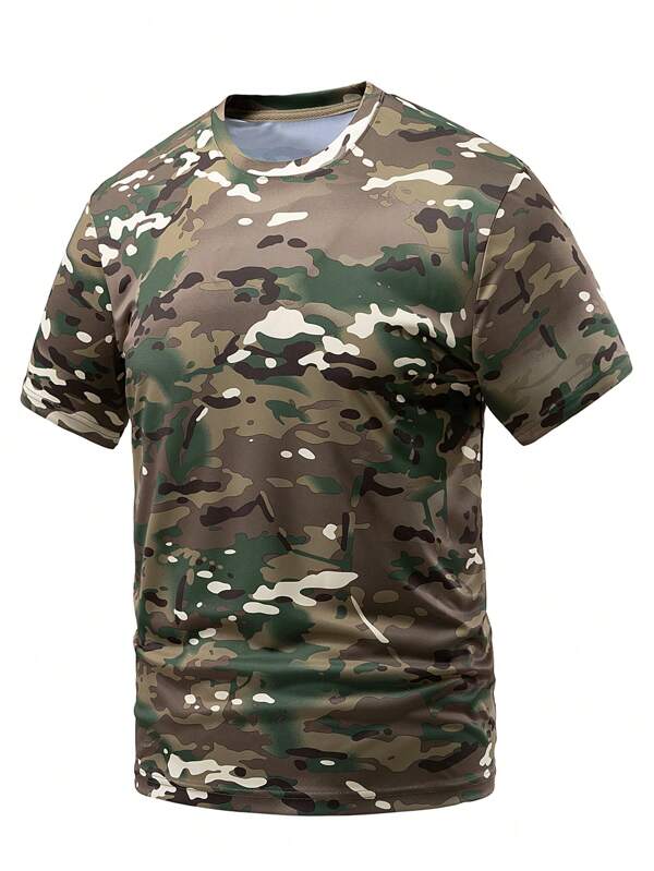 Summer New Camo Print Loose Casual Versatile Short Sleeve T-Shirt For Men