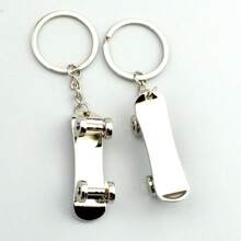 Graduation Gift Skateboard Keychain, Street Style, Graduate College Style Alloy Metal Keychain - Commemorative Gift For Classmates And Friends. Customized Gift - Silver - View 5