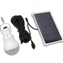 Bombilla Con Panle Solar de Emergencia Led Solar 3W 12 Led Con Cordón