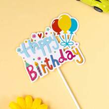 10 piezas Decoraciones para pastel arcoíris de "Feliz cumpleaños", decoraciones de papel para pastel de boda, set de cupcakes, sin electricidad, sin plumas, decoración para hornear