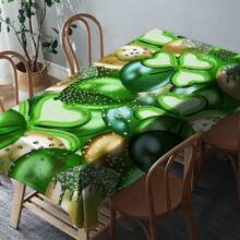 1 Piece Rectangle Waterproof Table Cloth With Four-Leaf Clover Print, Wipe-Clean Reusable Tablecloth Suitable For Outdoor Tables, Picnics, Camping, Dining Tables, Coffee Tables, Desks And Vanity - Ideal For Parties And Holidays