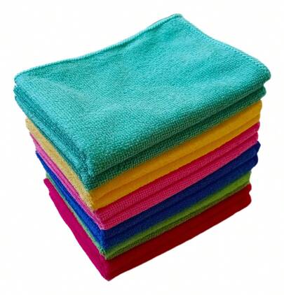Kit até 10 Pano de Microfibra 35x55cm Limpa Carro Vidro Prato Pia Limpeza Flanela Multiuso