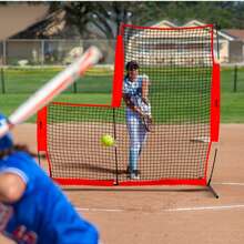 L&I Screen Baseball For Batting Cage 7x7&7x4 Ft Baseball & Softball Safety Screen Body Protector Portable Batting Screen With Carry Bag Wheels Ground Stakes Heavy Duty Pitching Net For Pitchers Protection - L 7x7 Ft - View 9