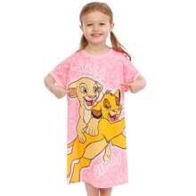 Disney The Lion King Girls Nightdress | Nala And Simba Nightie For Girls | Summer Night Dresses | Official Merchandise - Pink - View 2