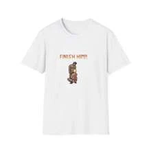 Finish Him Tshirt Gayming Tee Gay T-Shirt Funny Pride Gift Funny Gay Shirt Retro Gamer Tee Funny Boyfriend Gift LGBT Shirt. - trắng - Xem 1