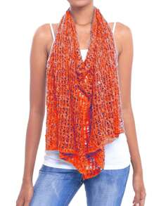 JOPHY & CO. Poncho Donna Rete Effetto a Maglia Coprispalle Crochet Estivo e Primaverile da Donna Leggero e Morbido (cod. 1511) - Arancione - Visualizzare 3