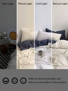 3入組/套白色被套套裝內芯,現代織物被套套裝(1入組棉被套,2入組枕套),